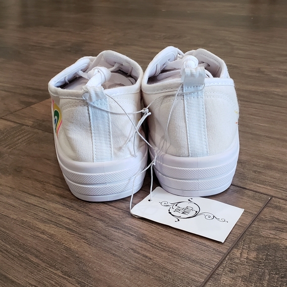 Sole Mates Rainbow Sunshine White Canvas Tennis Shoes Size 9 - Picture 5 of 7